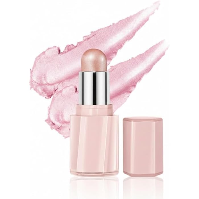 Highlighter Makeup Stick, Cream Glow Shimmer for a Radiant Finish, Easy to Blend & Long-Lasting Highlight Make Up for Face Eyes Lips (CLOW VELI) - Image 1
